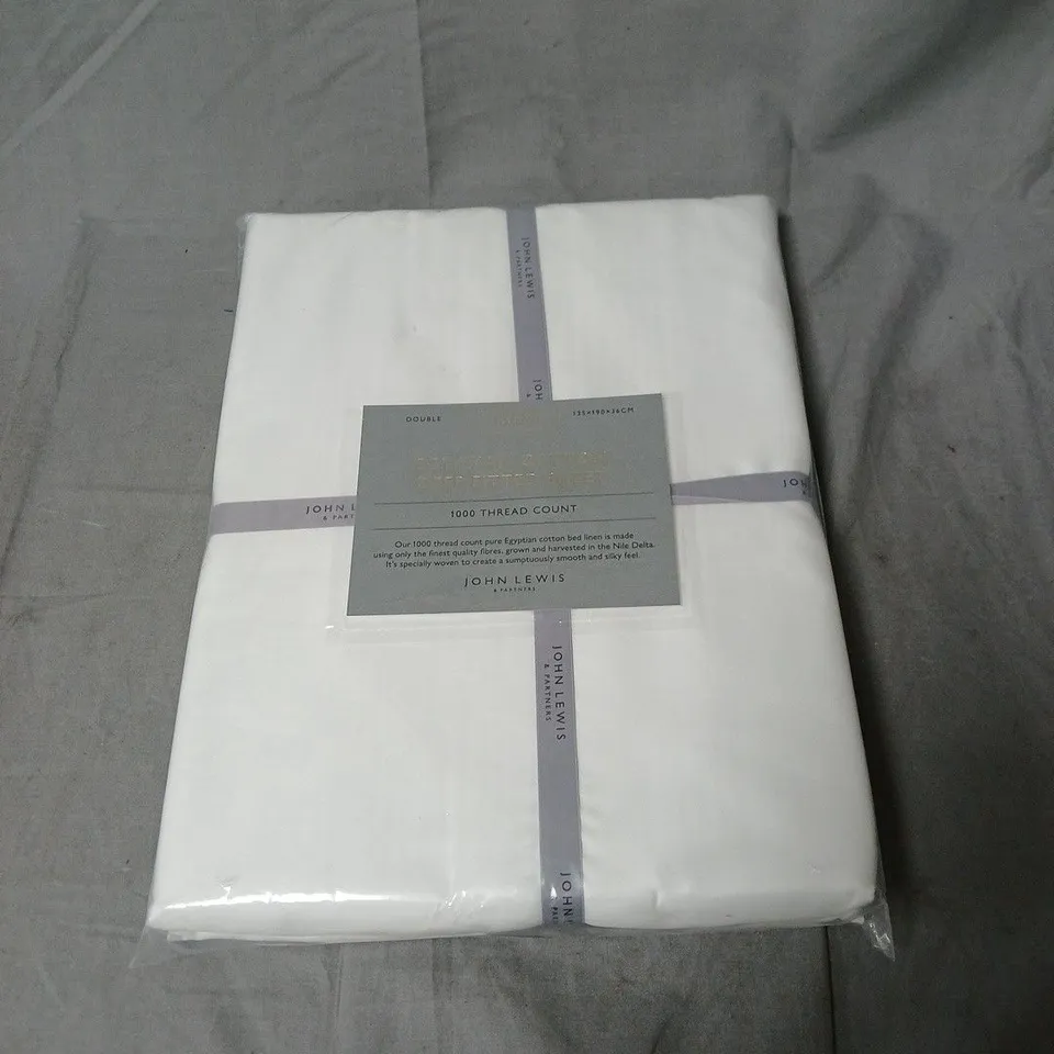 JOHN LEWIS EGYPTIAN COTTON 1000 THREAD COUNT DOUBLE SHEET SET – WHITE