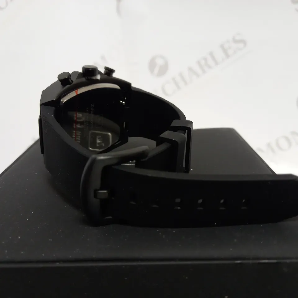 ZIHLMANN & CO TRIPLE DIAL STUD DETAIL RUBBER STRAP WATCH RRP £520