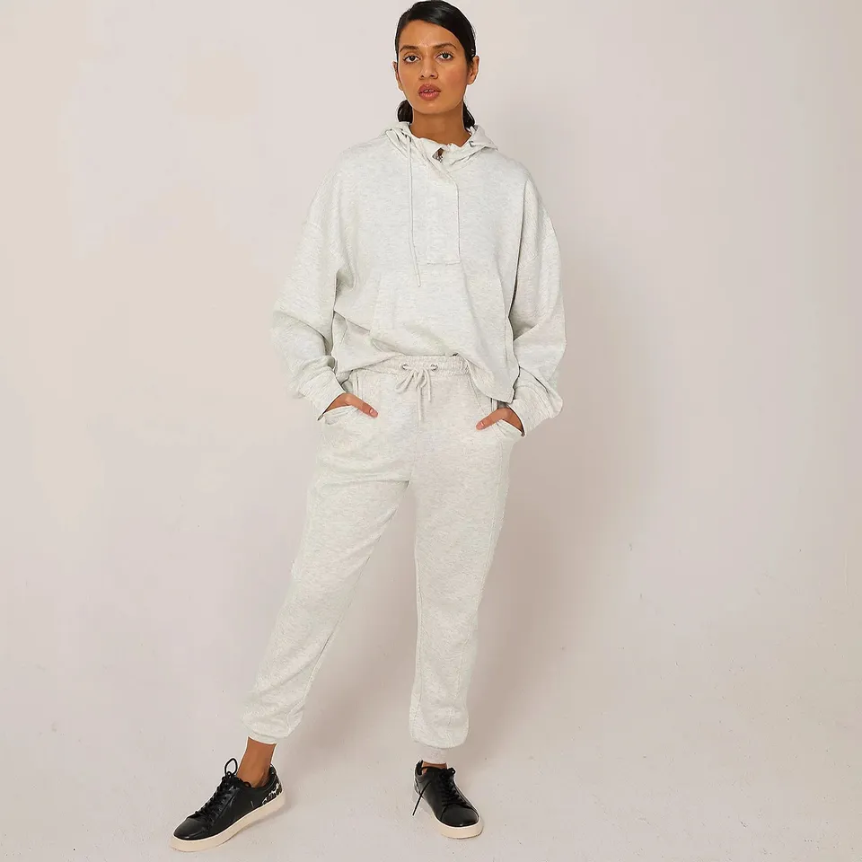DENIM & CO. ACTIVE SCUBA HALF PLACKET HOODIE