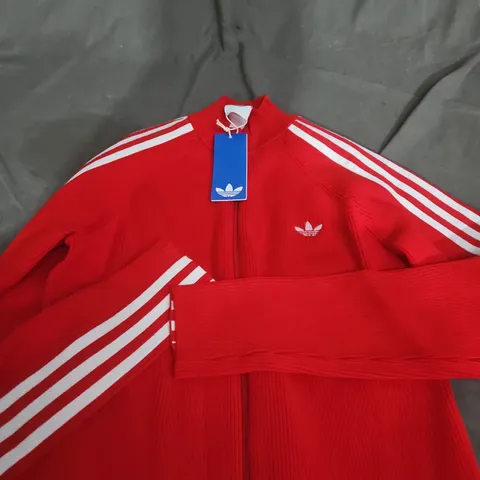 ADIDAS SLIM KNIT TT TRACK TOP – RED, UK MEDIUM 