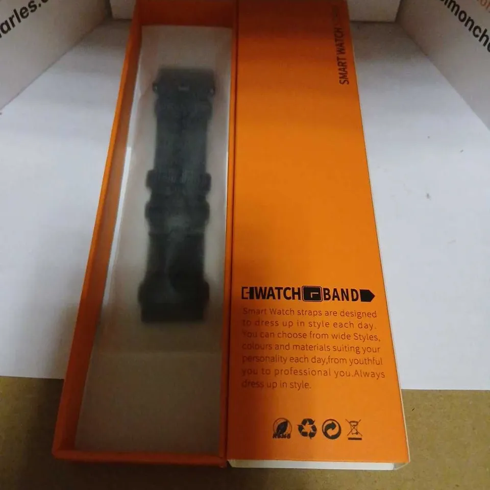 EWATCHBAND SMART WATCH BAND – BLACK, IN ORANGE PRESENTATION BOX