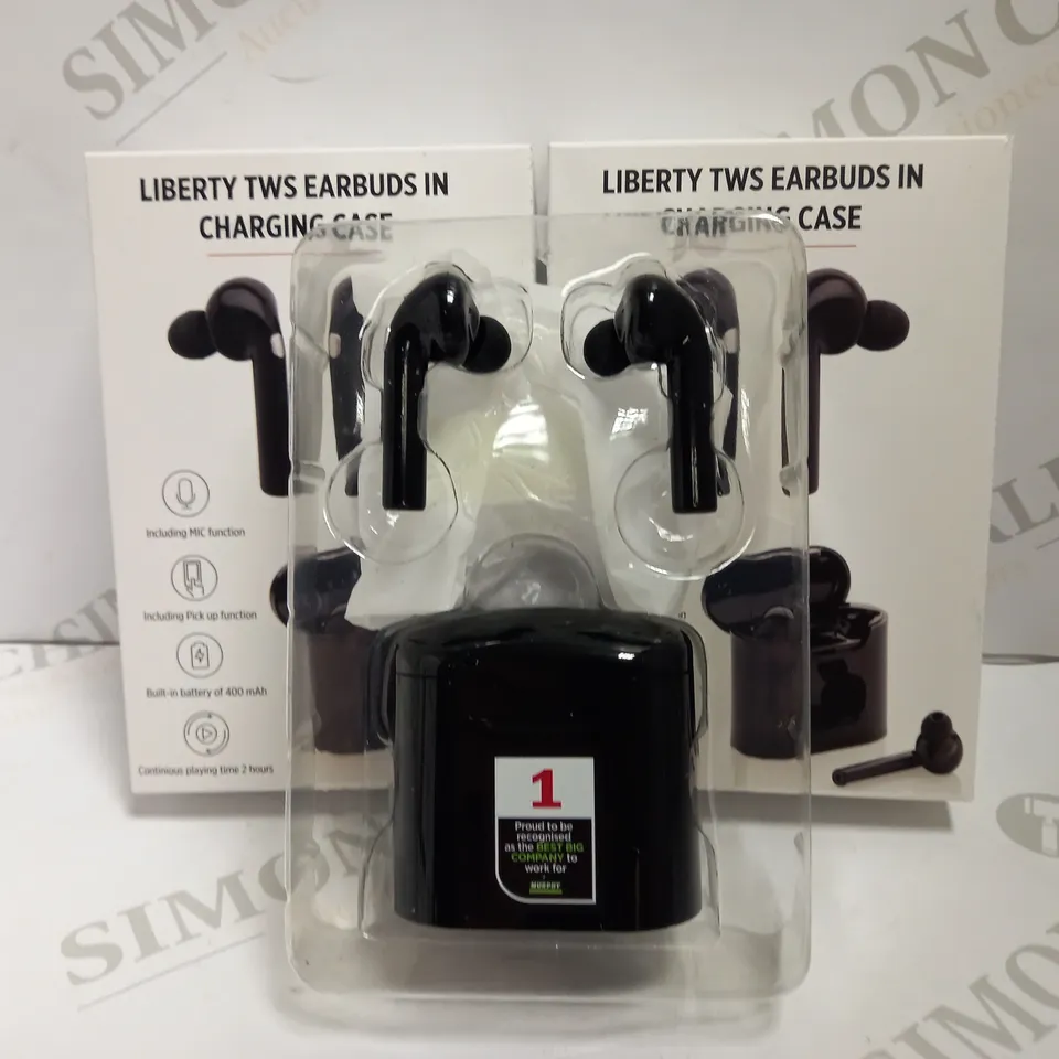 LOT OF 2 LIBERTY TWS EARBUDS WITH CHARGING CASE