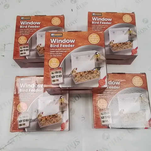 5 BRAND NEW WINDOW BIRD FEEDING STATIONS 