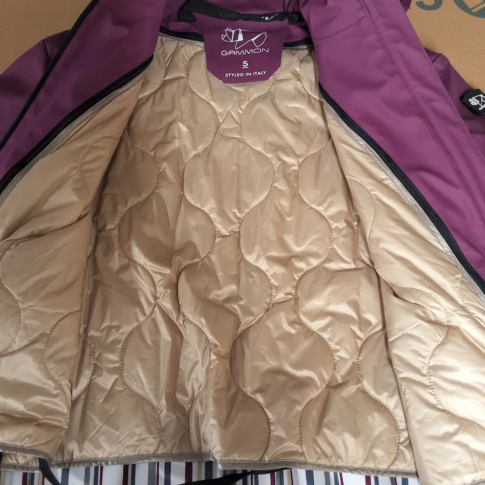 GAMMON LILAC ZIP THROUGH HOODED SHOWERPROOF COAT - S