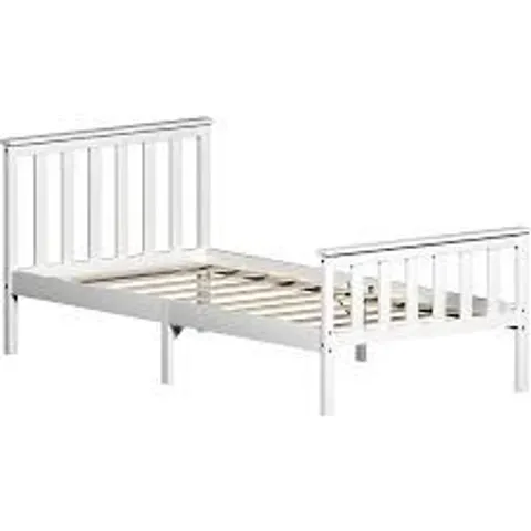 BOXED VIDA DESIGN MILAN SINGLE WOODEN BED HIGH FOOT IN WHITE SINGLE 3' (1 BOX)