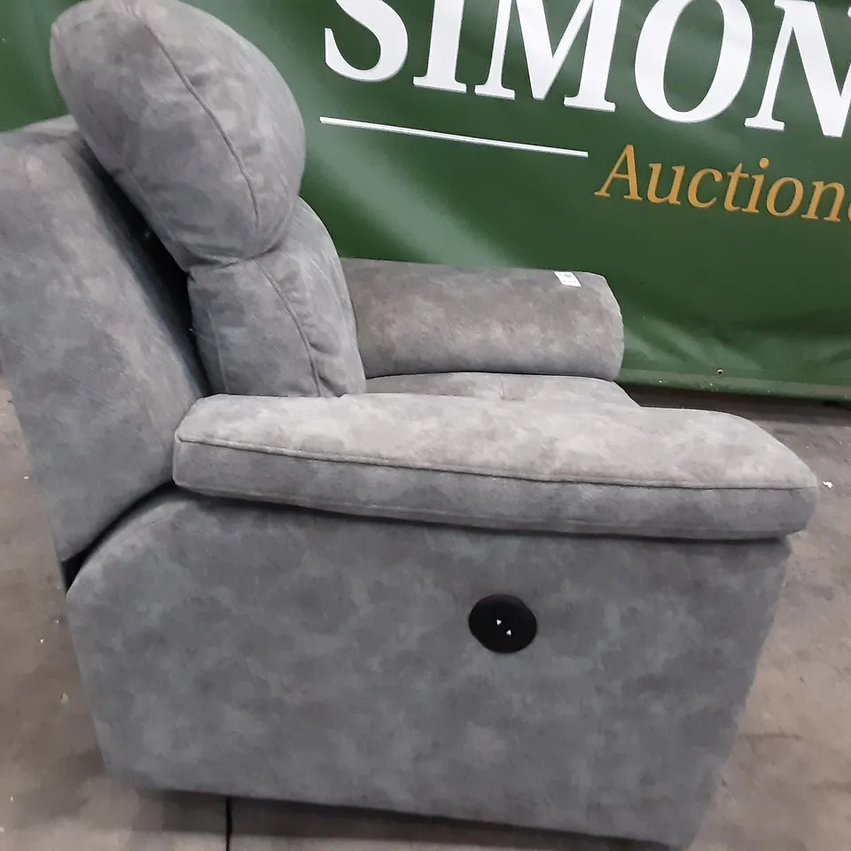 QUALITY BRITISH MANUFACTURED DESIGNER G PLAN BURFORD ELECTRIC RECLINING CHAIR A027 PRAMA PEWTER 