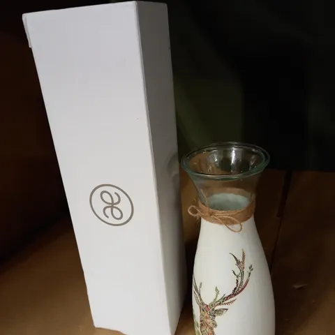DEER DESIGNED GLASS FLOWER POT