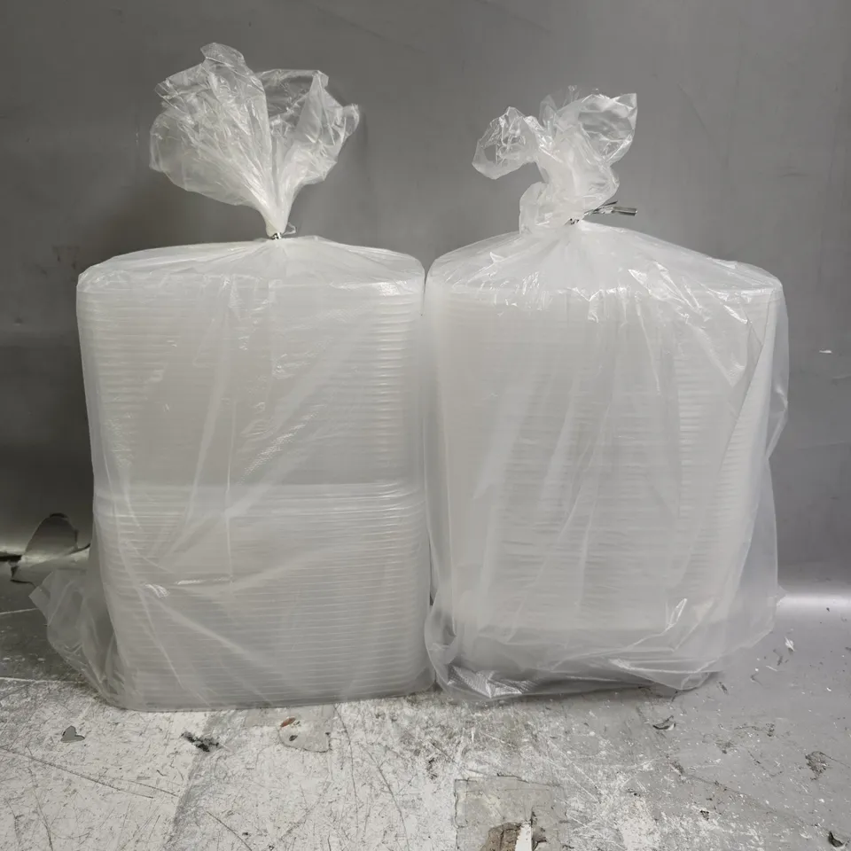 BOXED OF APPROXIMATELY 250 PCM RECTANGLE PLASTIC CONTAINER LEAK PROOF 