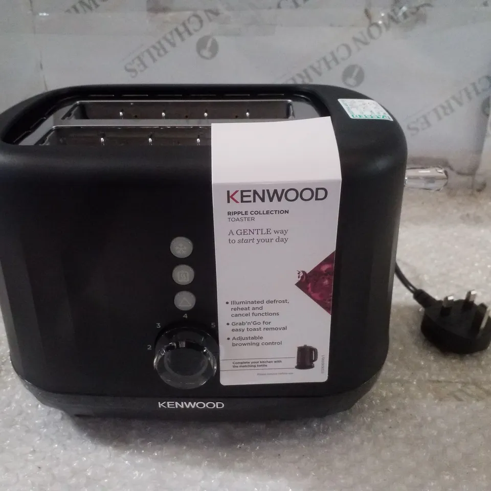 BOXED KENWOOD TCP06.000BK RIPPLE COLLECTION TOASTER