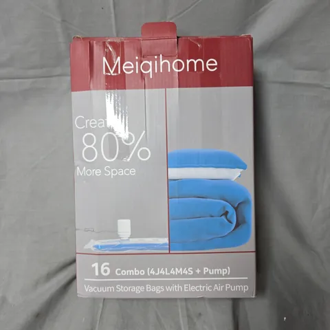 MEIQIHOME VACUUM STORAGE BAGS WITH ELECTRIC AIR PUMP – 16 COMBO (4J4L4M4S + PUMP)