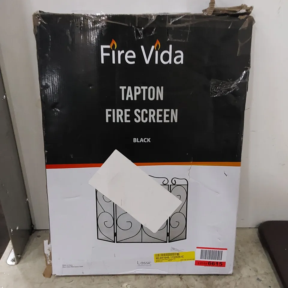 BOXED JUNIPER 3 PANEL STEEL FIREPLACE SCREEN