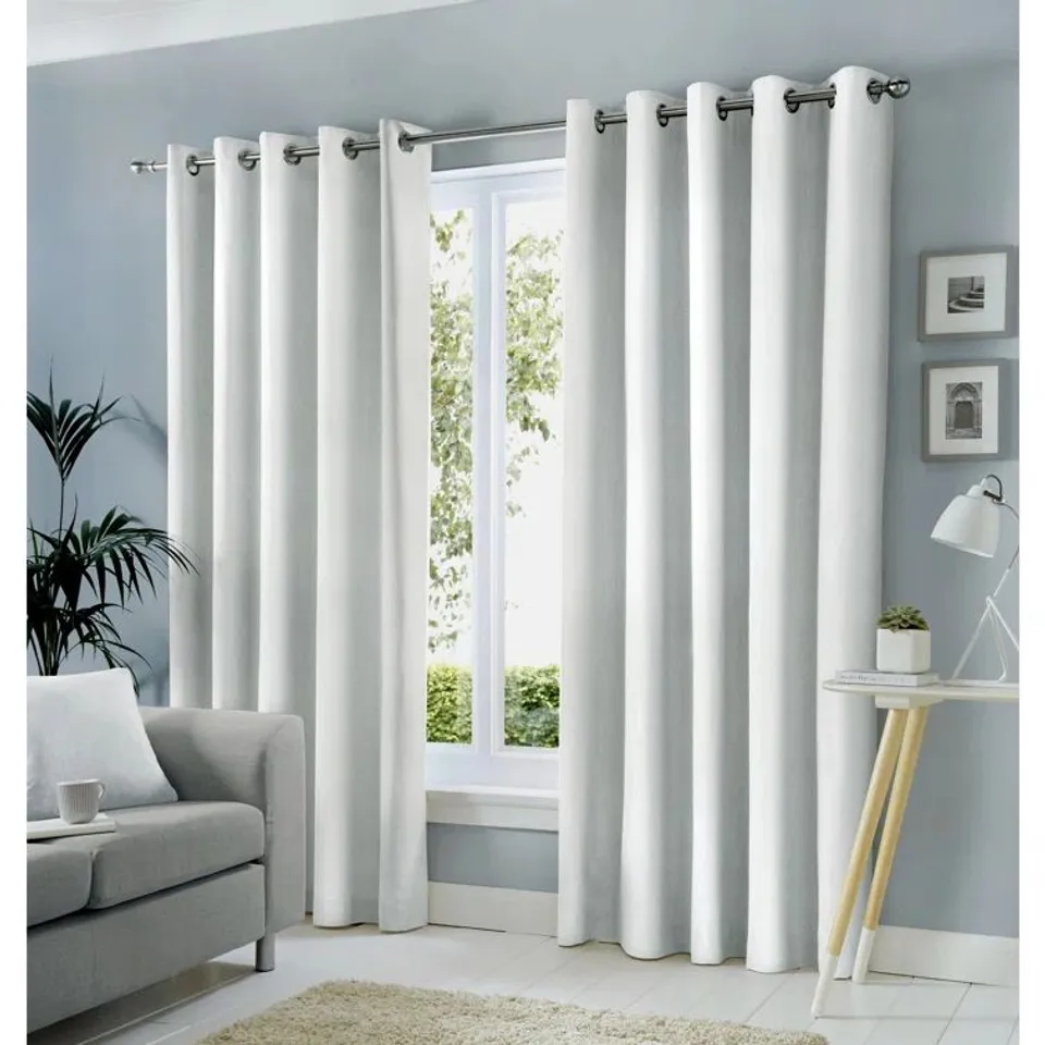 BAGGED 100% COTTON ROOM DARKENING EYELET CURTAINS 
