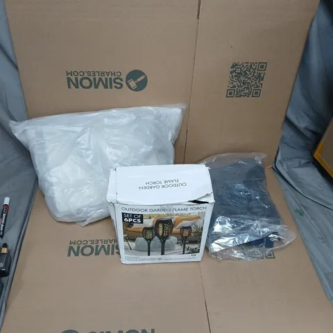 LARGE QUANTITY OF ASSORTED ITEMS TO INCLUDE GARDEN LIGHT ORNAMENTS, HANDBAGS, CLOTHING, ETC - COLLECTION ONLY