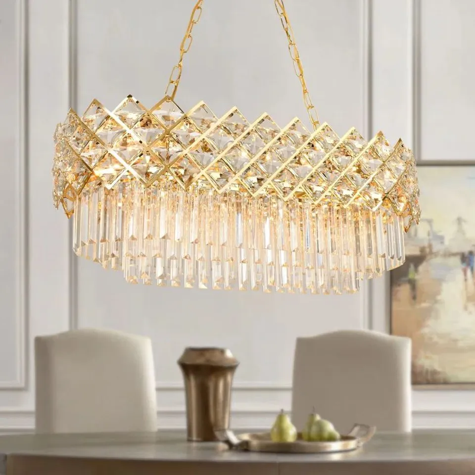 BOXED SIETA 8 LIGHT CRYSTAL CHANDELIER (1 BOX)