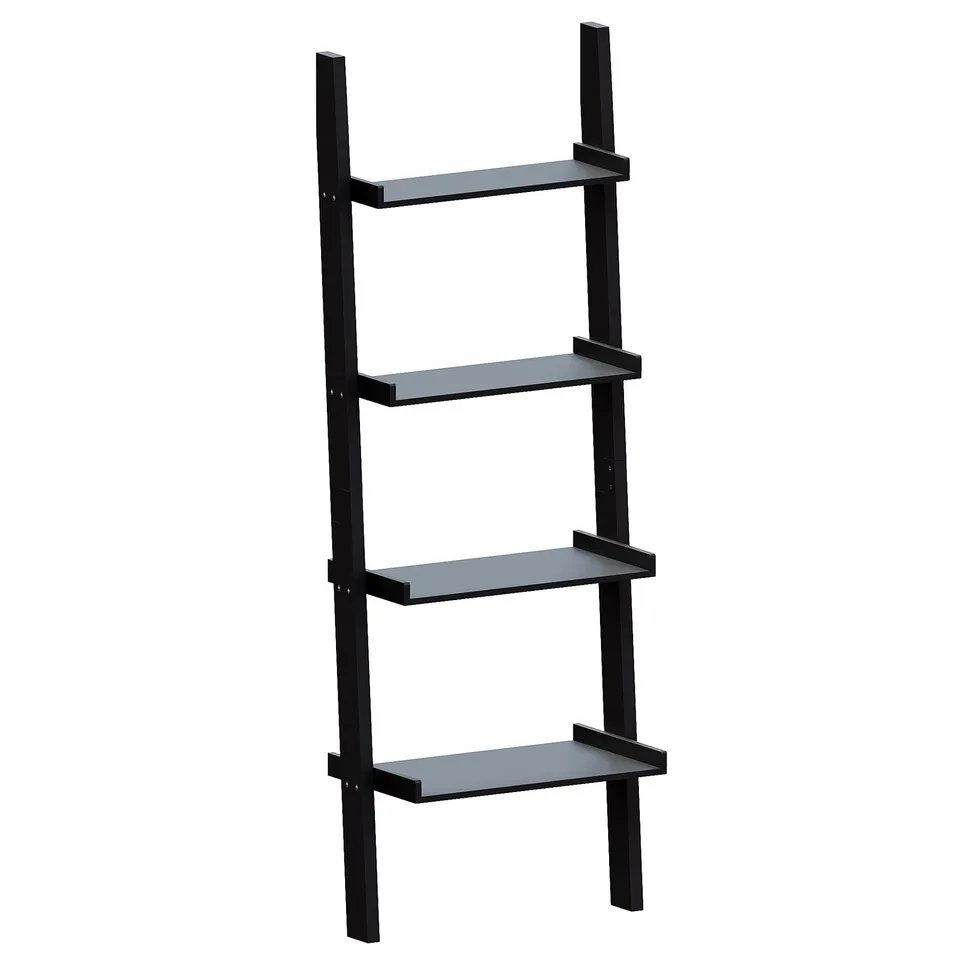 BOXED VIDA DESIGNS YORK 4 TIER LADDER BOOKCASE - BLACK