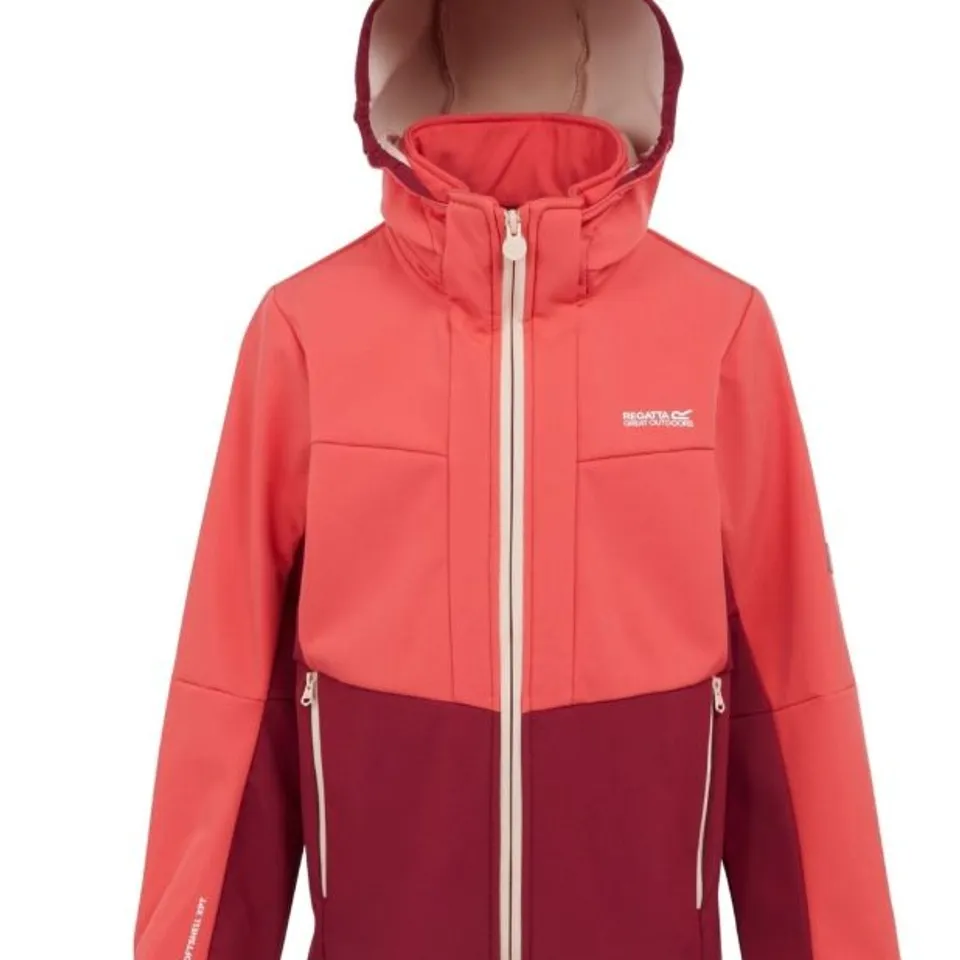 REGATTA KIDS HAYDENBURY II SOFTSHELL JACKETDUST RED SKY 14 YEARS