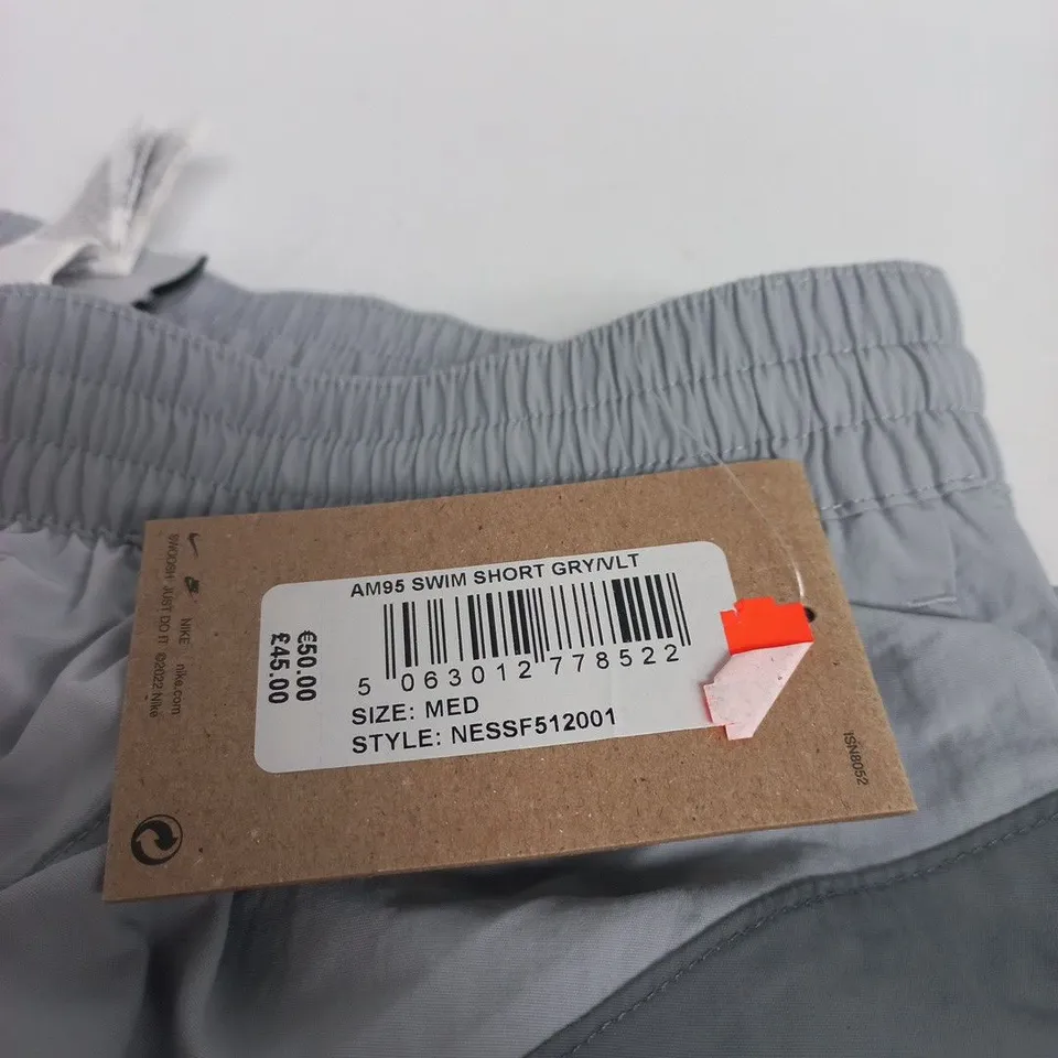 NIKE BLACK/GREY SWIM SHORTS MEDIUM