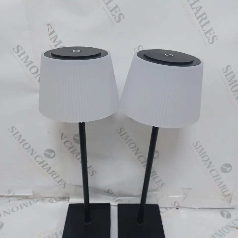 BOXED SFIXX SET OF 2 INDOOR OUTDOOR TOUCH TABLE LIGHTS BLACK