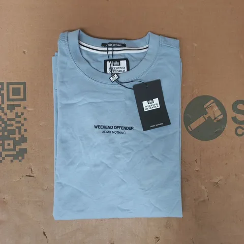 WEEKEND OFFENDER SHORT SLEEVE T-SHIRT IN BLUE SIZE XS