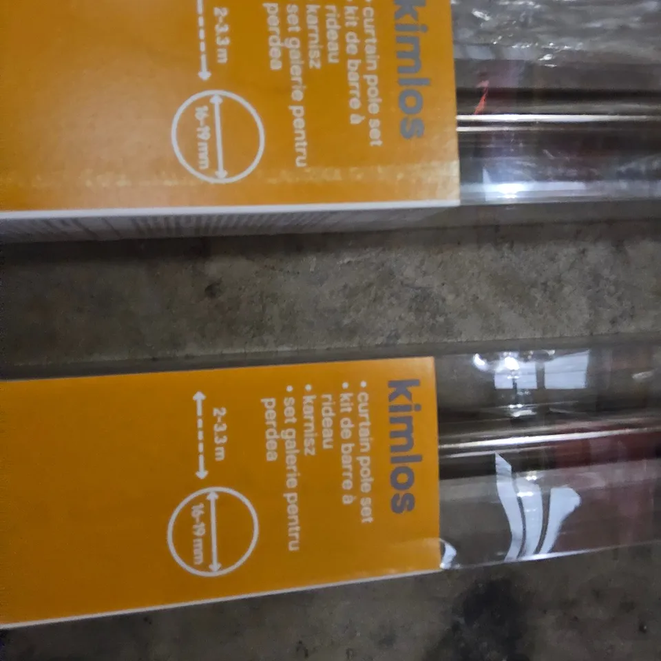TWO KIMLOS BOXED CURTAIN POLE SETS 2 - 3.3/M
