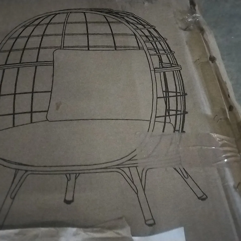 BOXED APOLIMA EGG CHAIR WITH RATTAN EFFECT