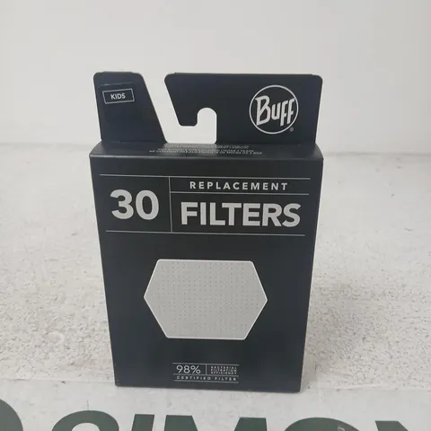 APPROXIMATELY 79 BOXES OF 30 BUFF REPLACEMENT FILTERS- ASSORTED SIZES