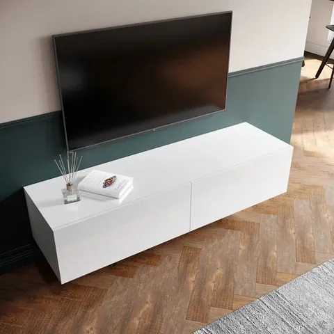 BOXED HANGABLE AND FLOOR STANDING TV STAND IN HIGH-GLOSS UV PANEL 