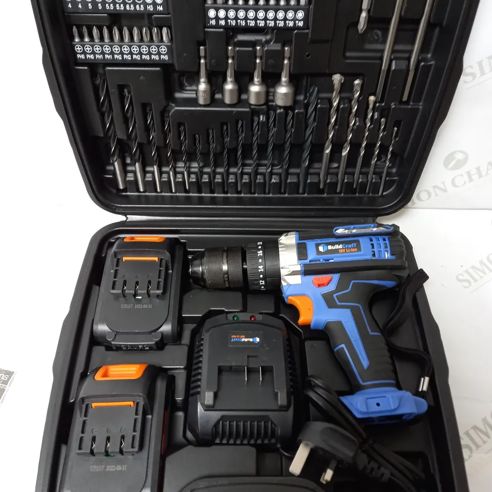 BUILDCRAFT 18V DRILL W/2 BATTERIES & FULL ACCESSORY KIT