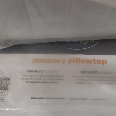 QUALITY BAGGED 3' SINGLE SILENTNIGHT MEMORY PILLOWTOP MATTRESS