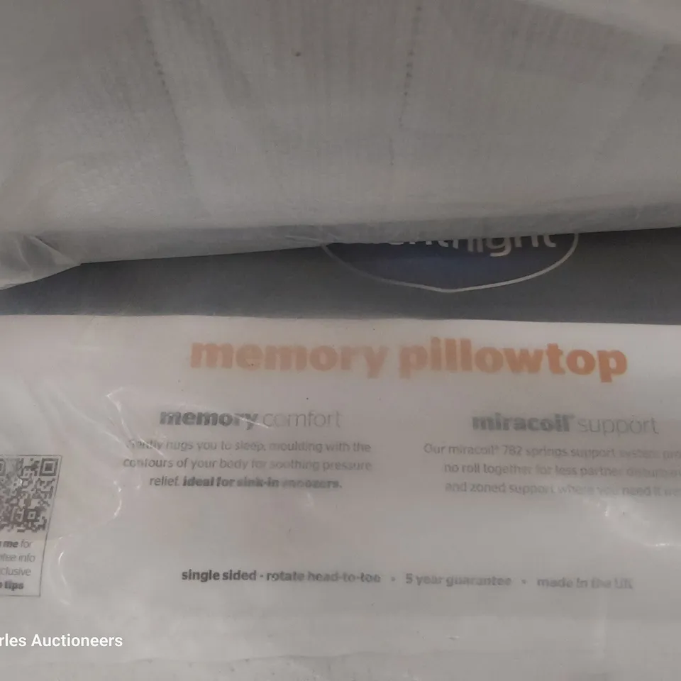 QUALITY BAGGED 3' SINGLE SILENTNIGHT MEMORY PILLOWTOP MATTRESS 