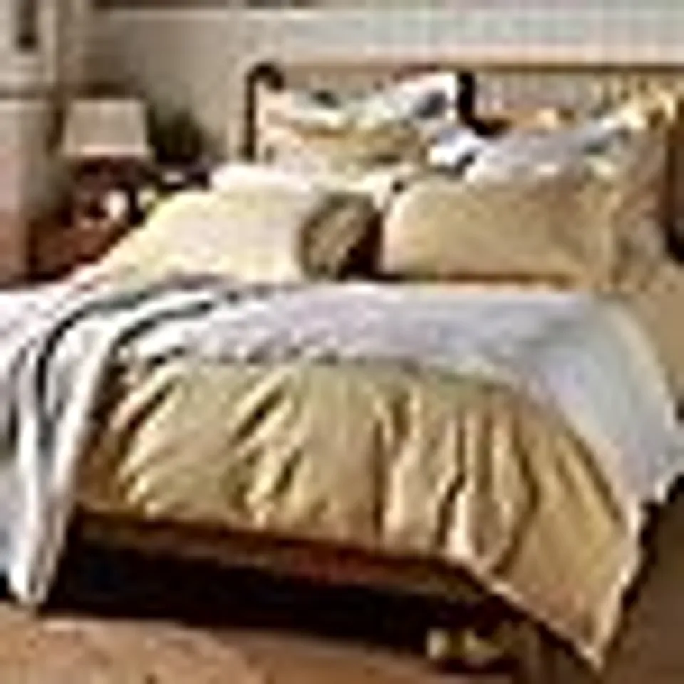 SECRET LINEN STORE BETSY COTTON DUVET SET YELLOW KING