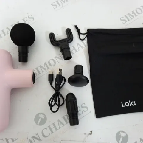 BOXED LOLA 4 SPEED HAND HELD MASSAGE GUN IN PAMPER PINK