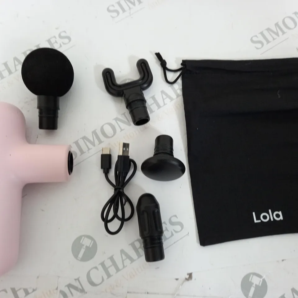 BOXED LOLA 4 SPEED HAND HELD MASSAGE GUN IN PAMPER PINK