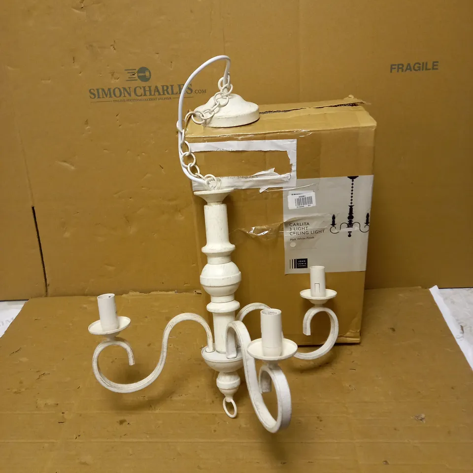 BOXED JOHN LEWIS CARLITA 3 LIGHT CEILING LIGHT- MATT WHITE