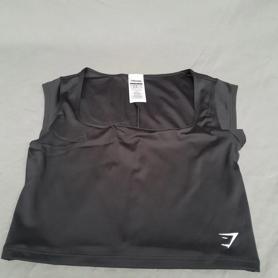 GYMSHARK EVERYDAY C&S TREND CROP TOP IN BLACK SIZE S