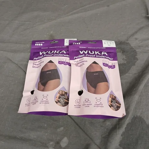 WUKA X2 PERIOD-PROOF UNDERWEAR HEAVY FLOW IN BLACK XS-L