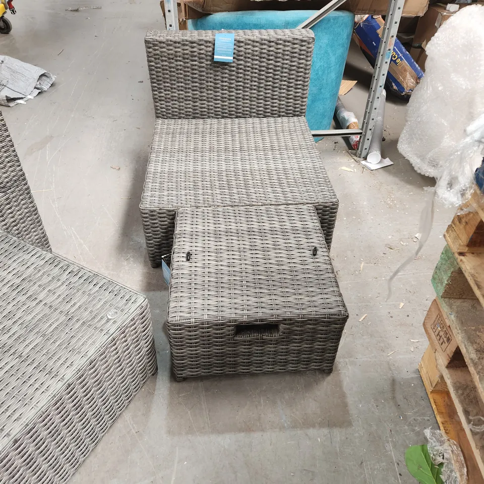 INNOVATORS SANTORINI RATTAN 6 PIECE HIDEAWAY GARDEN FURNITURE SET - COLLECTION ONLY (MISSING CUSHIONS)