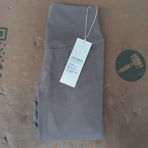 OYSHO COMFORTLUX HIGH RISE 7/8 LENGTH LEGGINGS IN TAUPE SIZE SMALL