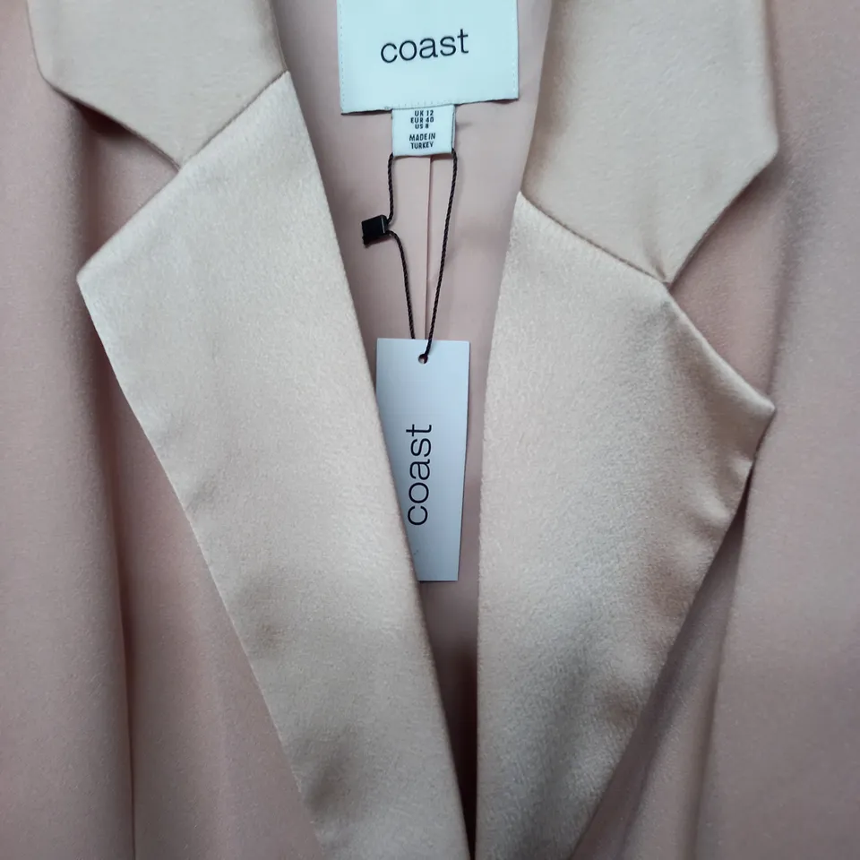 COAST SATIN TRIM DOUBLE BREASTED BLAZER MIDI DRESS - UK 12