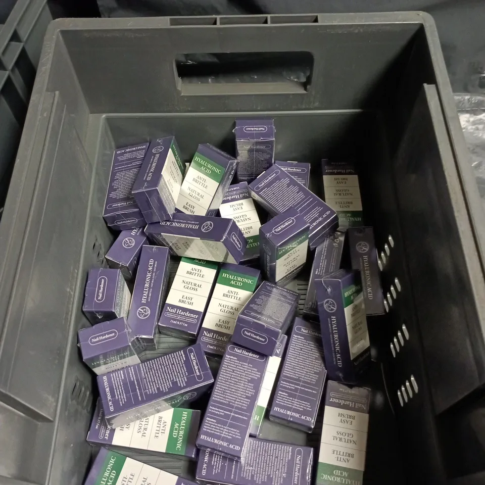 APPROXIMATELY 25 SEALED BOTTLES OF HYALURONIC ACID NAIL HARDENER 11ML PER BOTTLE