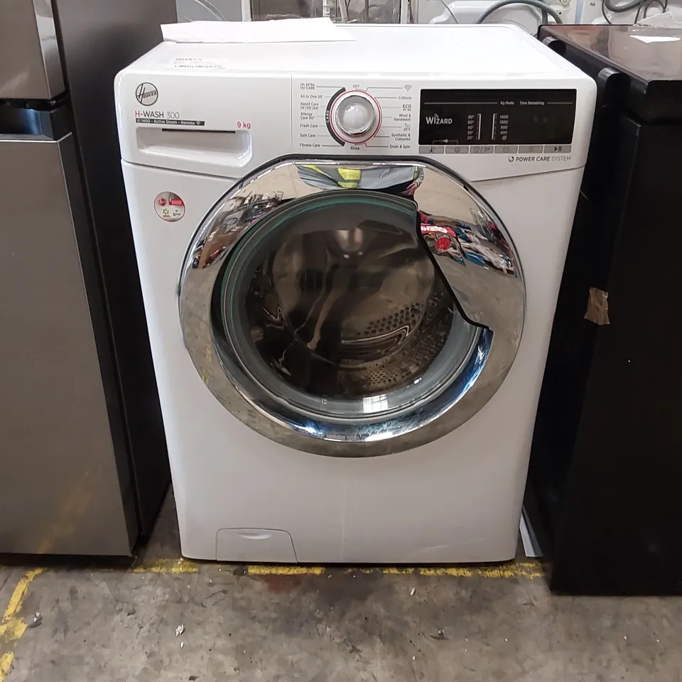 HOOVER H-WASH 300 H3WS495TACE-80 FREE STANDING WASHING MACHINE, WIFI CONNECTED, 9KG, 1400 RPM, WHITE WITH CHROME DOOR [ENERGY CLASS C]