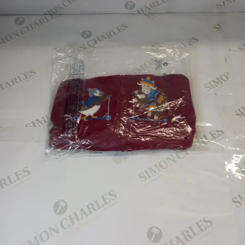 JOJO MAMAN BEBE POLAR ANIMALS APPLIQUE REVERSIBLE HOODIE IN BURGUNDY SIZE 6-12MTHS