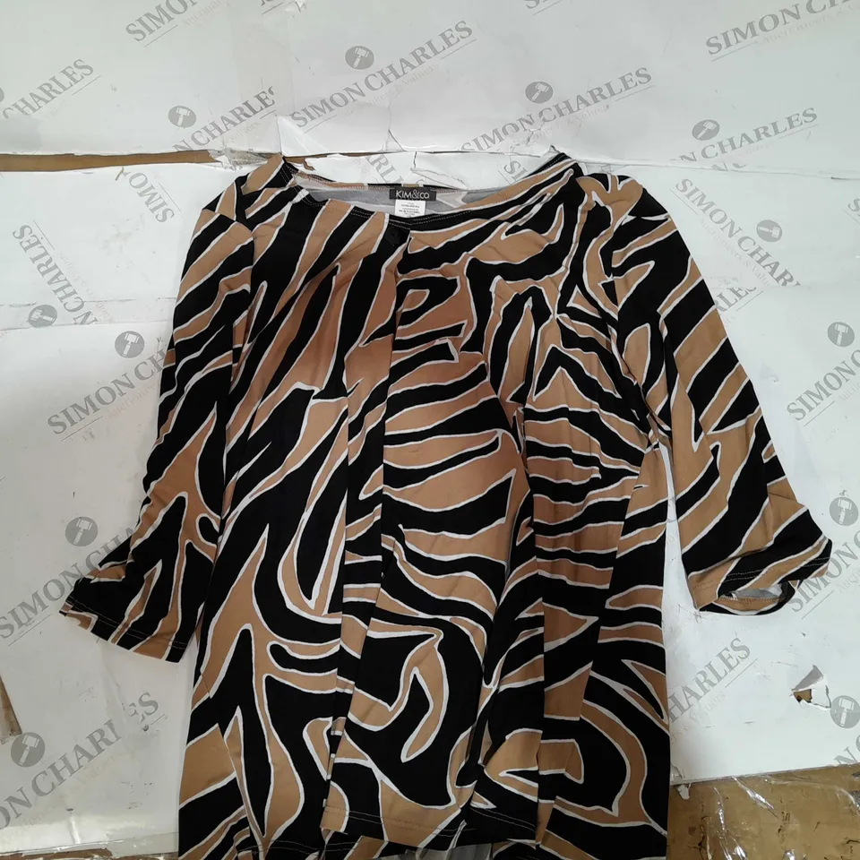KIM&CO BLACK/CAMEL TOP SIZE L