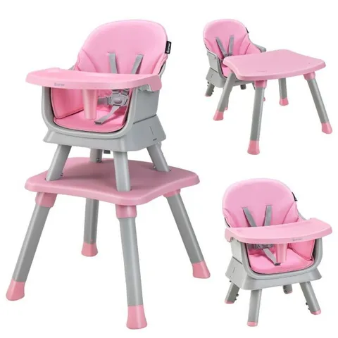 BOXED 6-IN-1 GROW-WITH-ME BABY HIGH CHAIR, 5-POINT HARNESS, BOOSTER SEAT CHAIR 