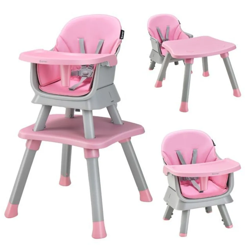 BOXED 6-IN-1 GROW-WITH-ME BABY HIGH CHAIR, 5-POINT HARNESS, BOOSTER SEAT CHAIR 