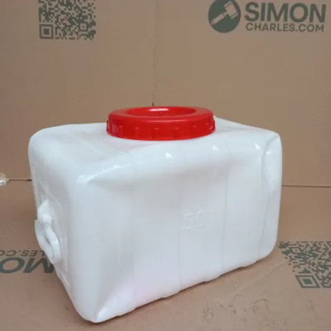 WHITE 5L PLASTIC JERRY CAN WITH RED CAP