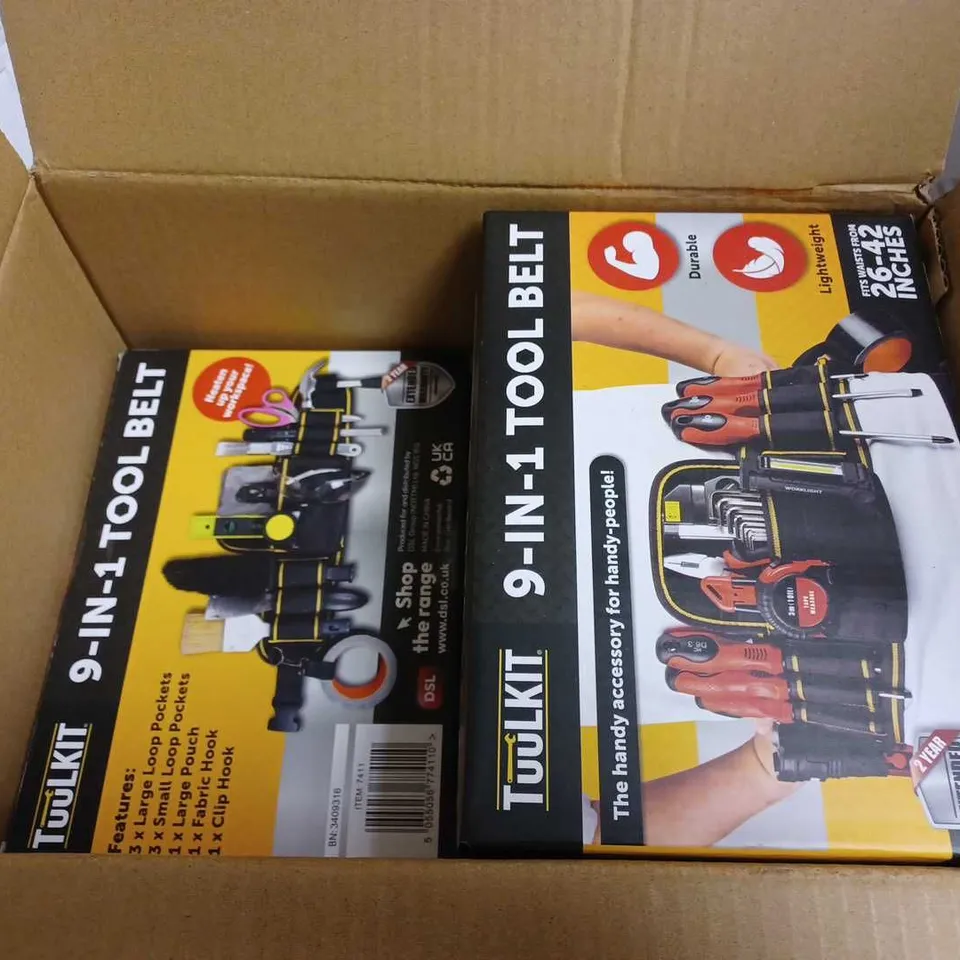 BOX OF APPROX 6 TUULKIT 9-IN-1 TOOL BELTS