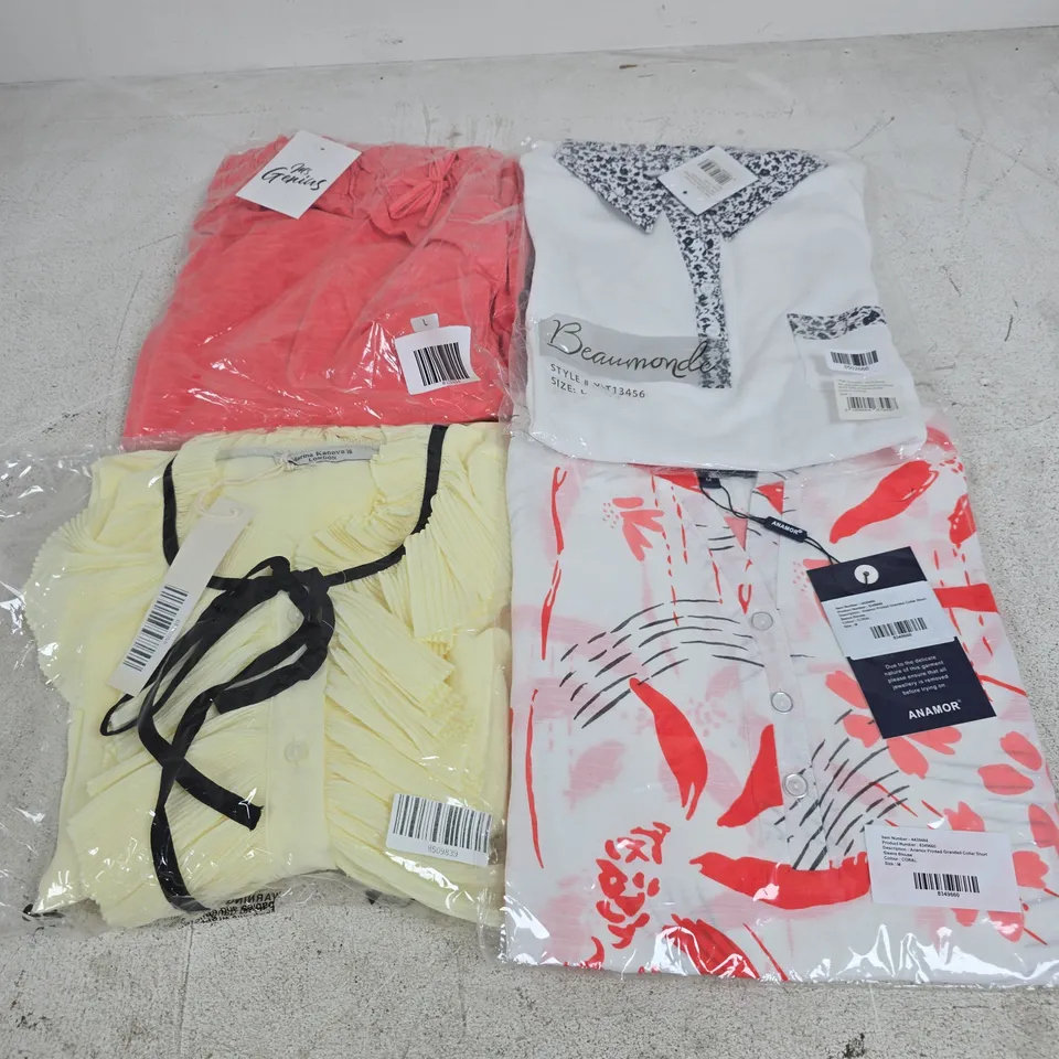 APPROXIMATELY 30 ASSORTED CLOTHING ITEMS IN VARIOUS SIZES, STYLES & COLOURS TO INCLUDE BRANDS SUCH AS ANAMOR, BEAUMONDE, MS GENIUS, ETC - COLLECTION ONLY