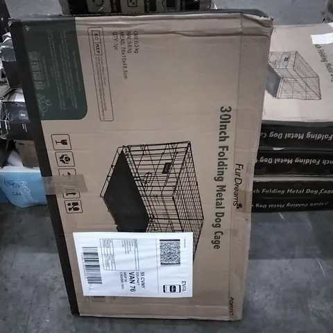 BOXED FURDREAMS 30INCH FOLDING METAL DOG CAGE 