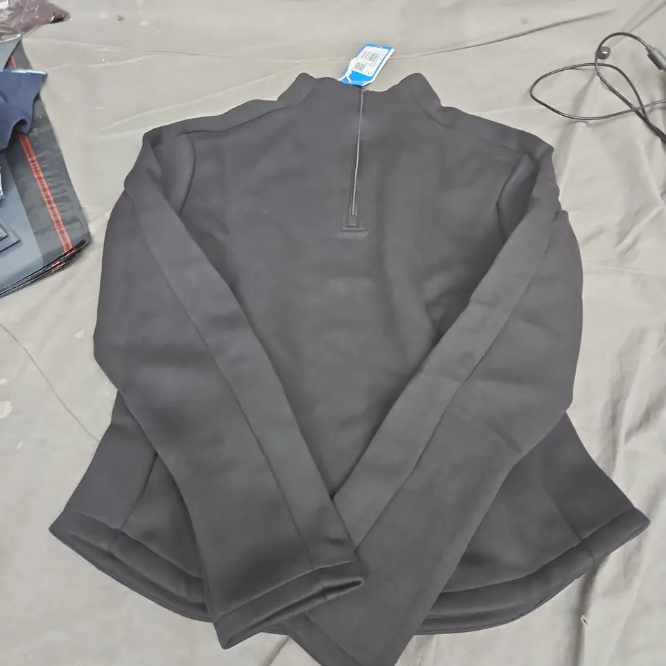 ADIDAS INTERLOCK LS LONG SLEEVE TOP - BLACK - SIZE L (UK)